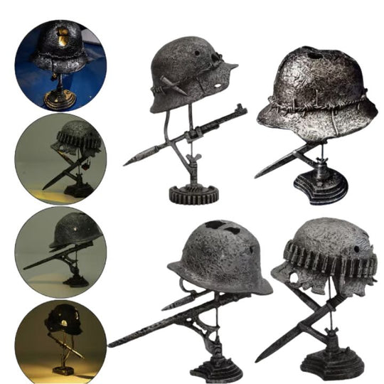 Bordlampe i Vintage Stål Hjelm Design 1