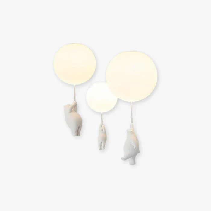 Børnelampe Hænge med Bjørn og Ballon Design 1