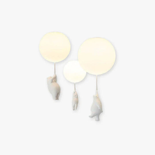 Børnelampe Hænge med Bjørn og Ballon Design 1
