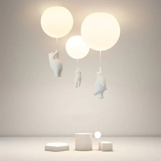 Børnelampe Hænge med Bjørn og Ballon Design 2