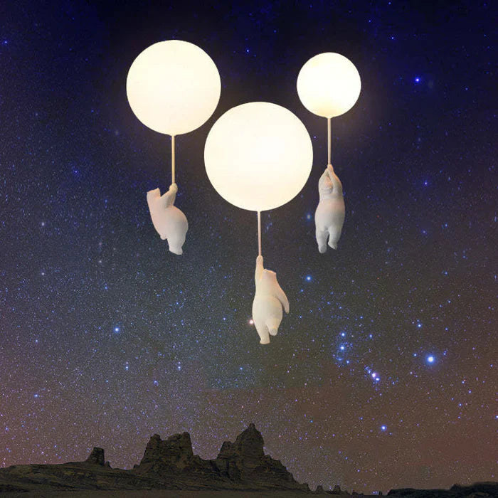 Børnelampe Hænge med Bjørn og Ballon Design 3