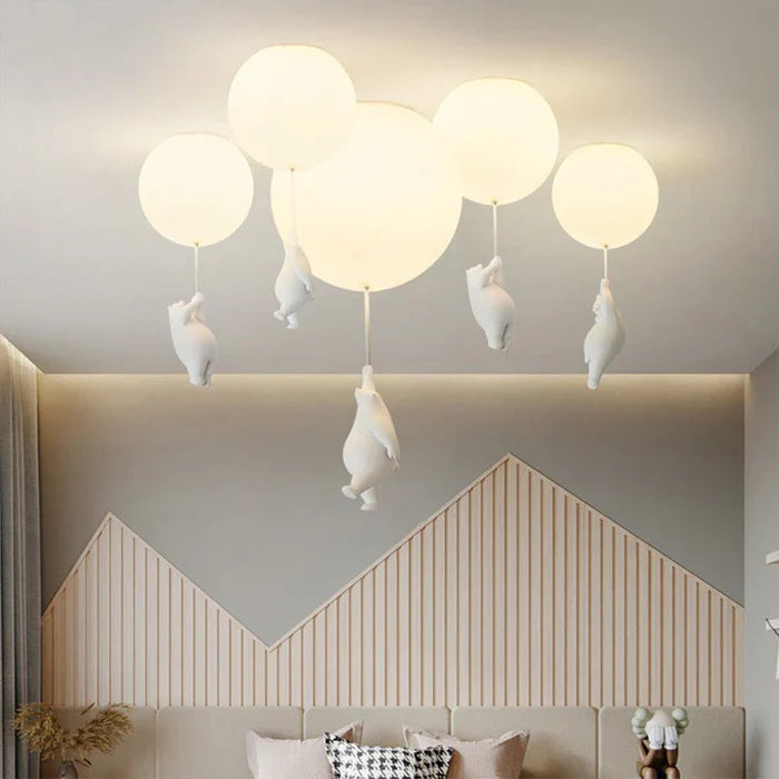 Børnelampe Hænge med Bjørn og Ballon Design 4