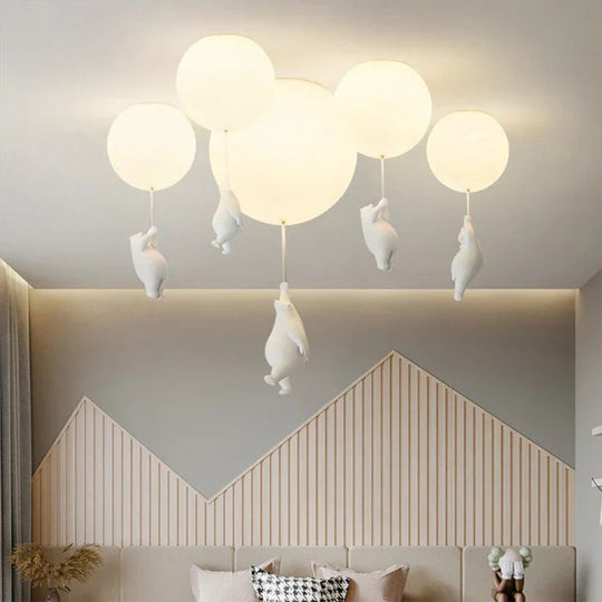 Børnelampe Hænge med Bjørn og Ballon Design 4