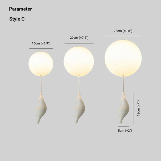 Børnelampe Hænge med Bjørn og Ballon Design 7
