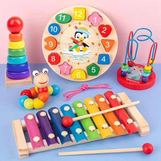 Børns 5-i-1 Montessori Legetøj Sæt til Kreativ Leg og Tidlig Udvikling 2
