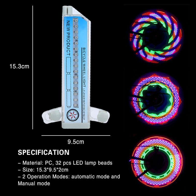 Børns Cykellys med RGB LED Mønstre 0