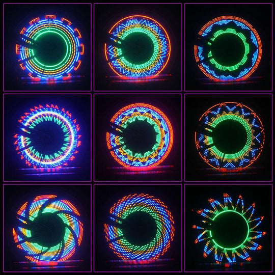 Børns Cykellys med RGB LED Mønstre 8