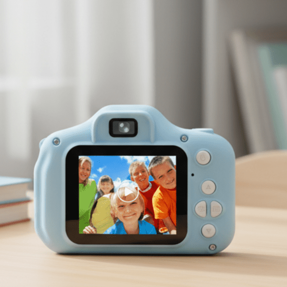 Børns Digitalkamera Kreativ Fotografi Dobbeltkamera 1080p HD 0