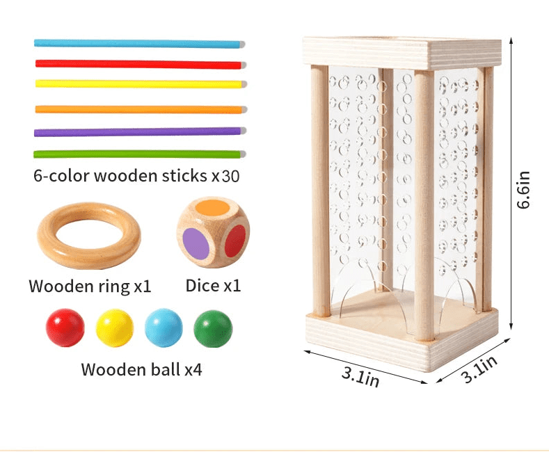 Børns Montessori Legetøj Tællestænger Sæt til Kognitiv Læring og Finmotorik 8