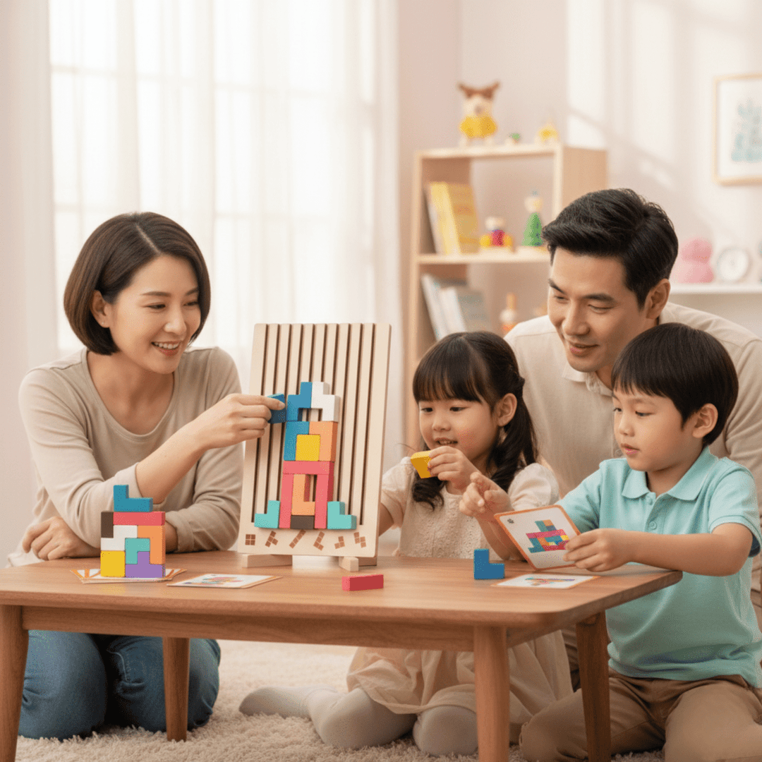 Børns Montessori Tetris Stablespil 1