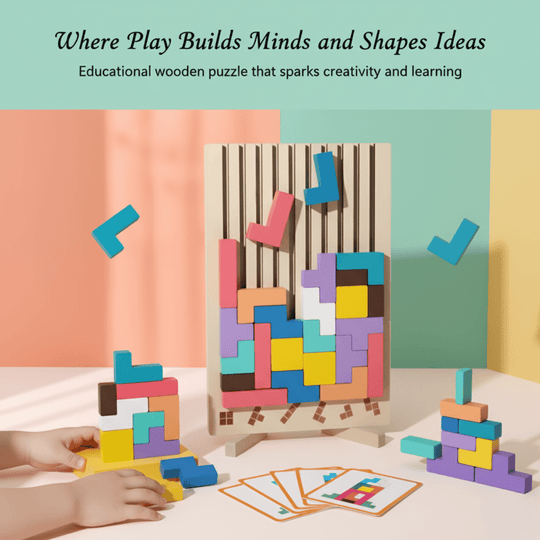 Børns Montessori Tetris Stablespil 3