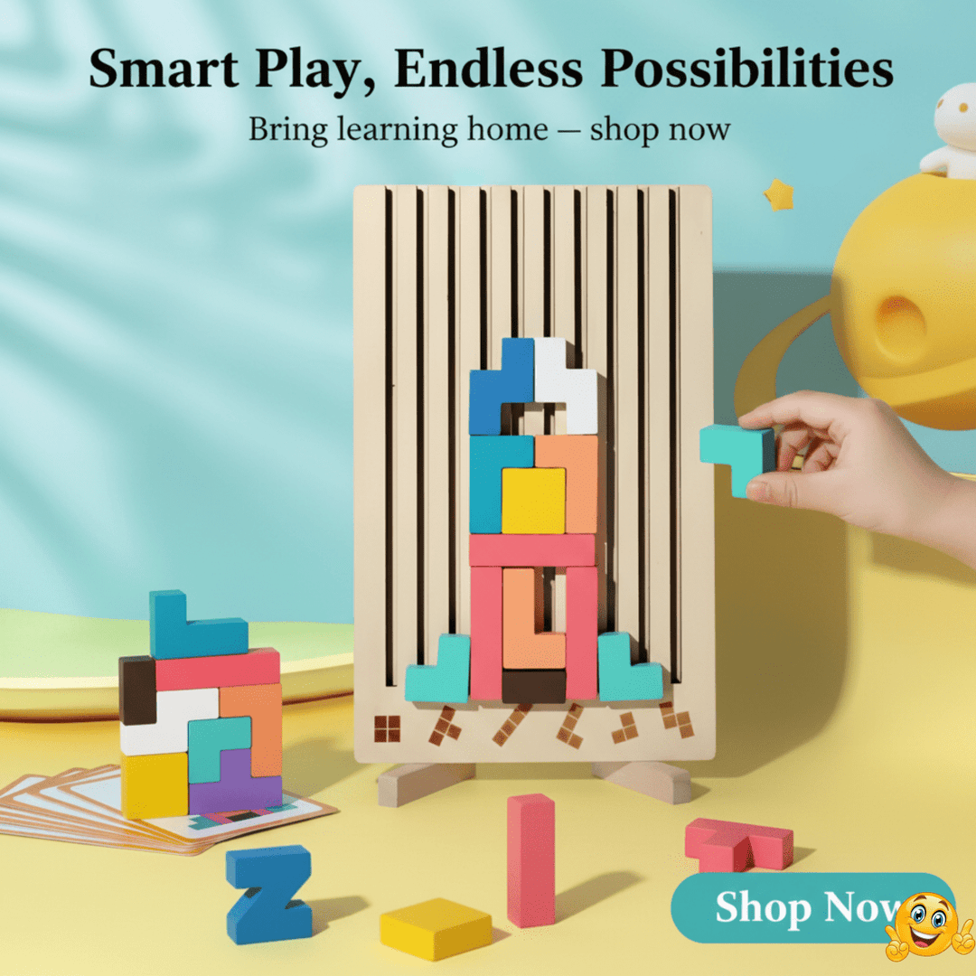 Børns Montessori Tetris Stablespil 4