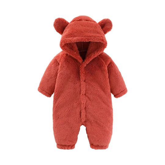 Børns Teddy Jumpsuit med Hætte 0