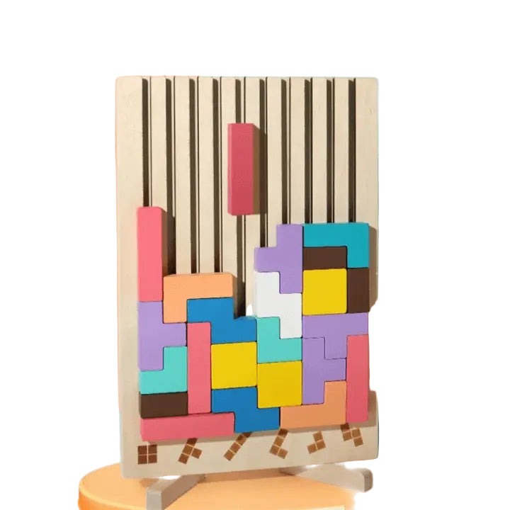 Børns Træstakpuslespil Montessori-inspireret 1