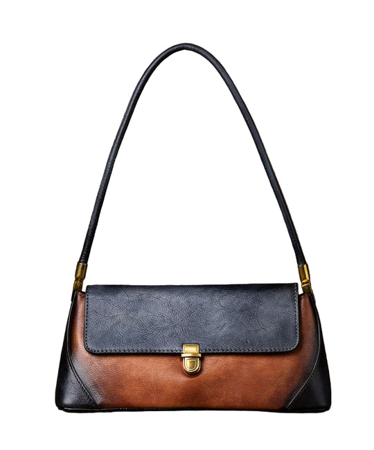 Brun Tote Håndtaske med Kontrast Design 0