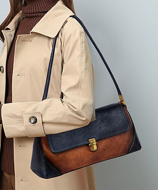 Brun Tote Håndtaske med Kontrast Design 1