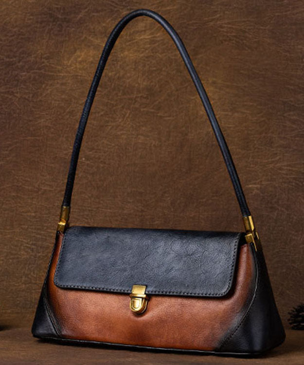 Brun Tote Håndtaske med Kontrast Design 2