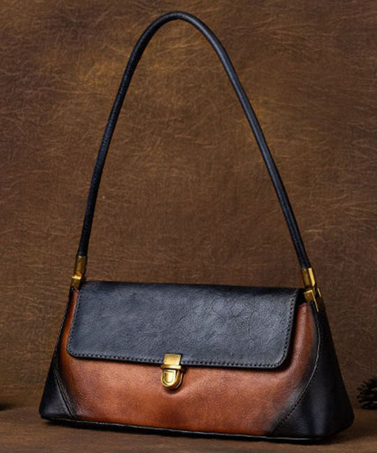 Brun Tote Håndtaske med Kontrast Design 2