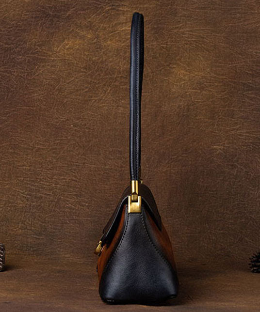 Brun Tote Håndtaske med Kontrast Design 4