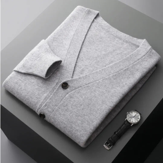 Cardigan til Herre med Tidløst Design og Knaplukning 13