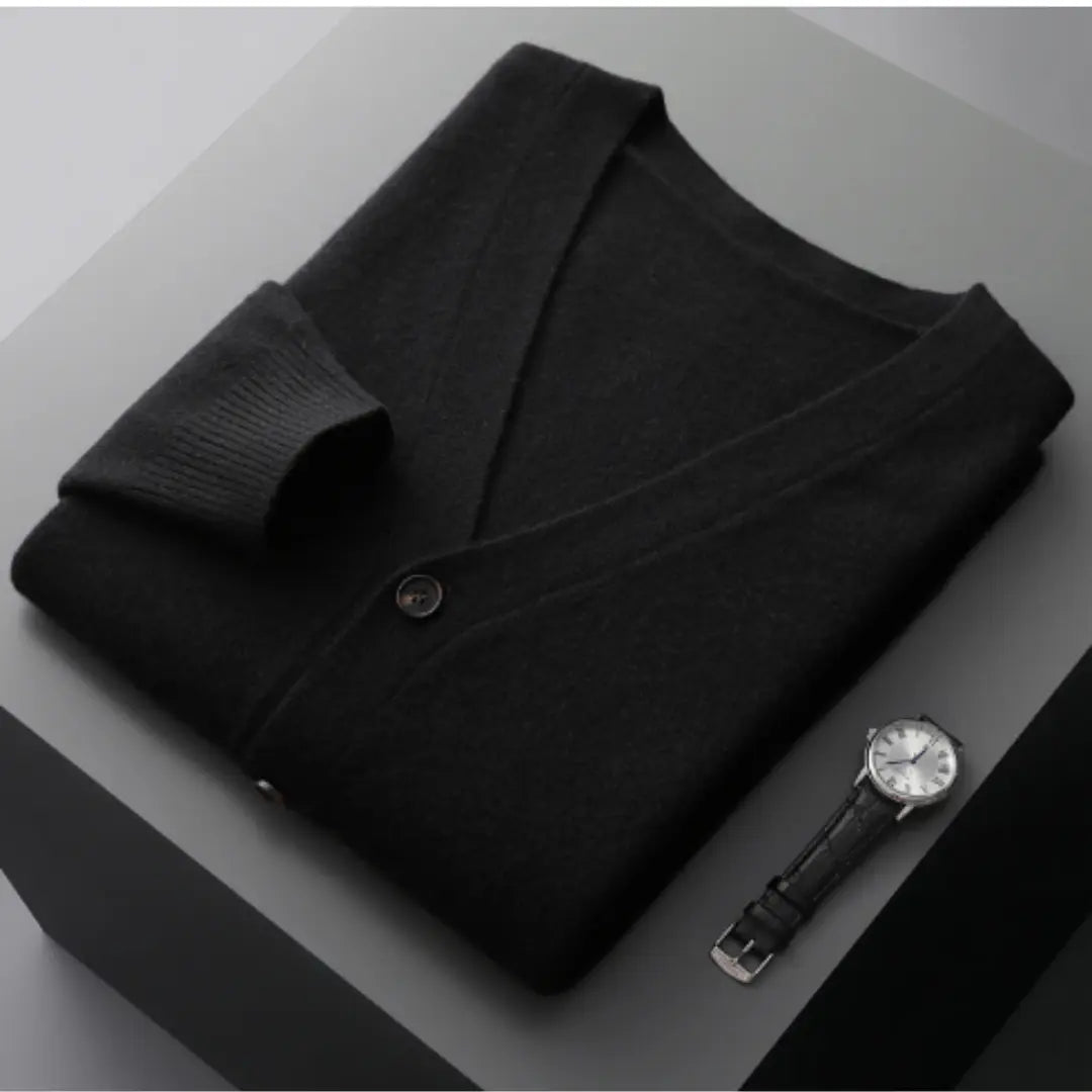 Cardigan til Herre med Tidløst Design og Knaplukning 14
