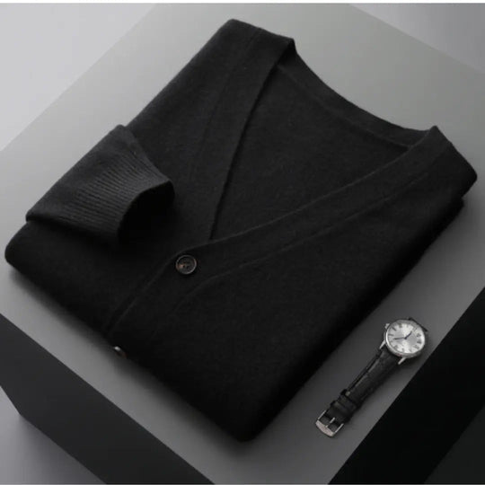 Cardigan til Herre med Tidløst Design og Knaplukning 14