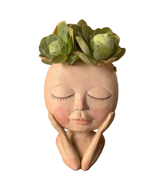 Charmerende Blomsterpotte med Ansigt 0