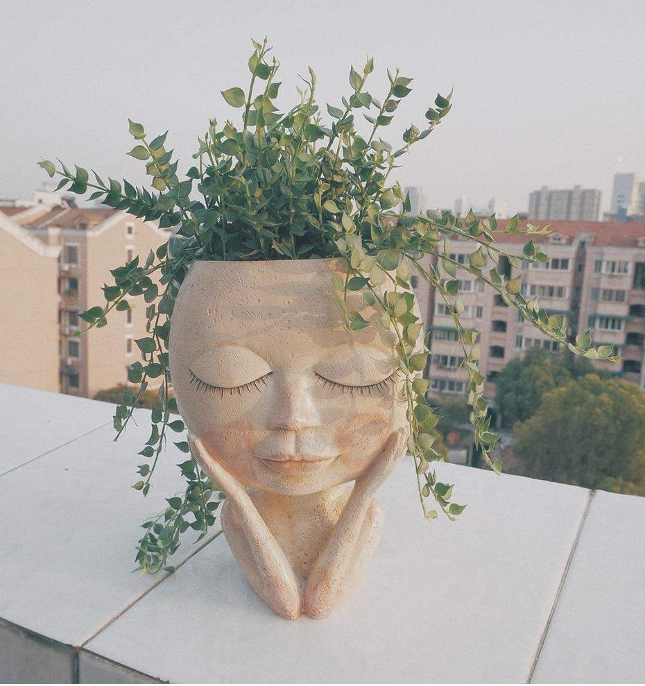 Charmerende Blomsterpotte med Ansigt 5