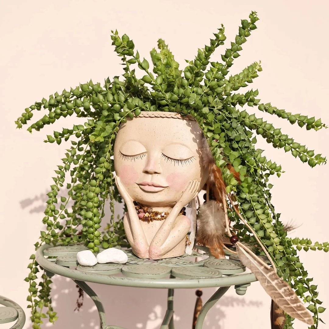 Charmerende Blomsterpotte med Ansigt 7