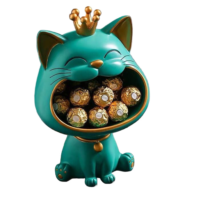 Charmerende Lucky Cat Statue til Hjem og Kontor 0