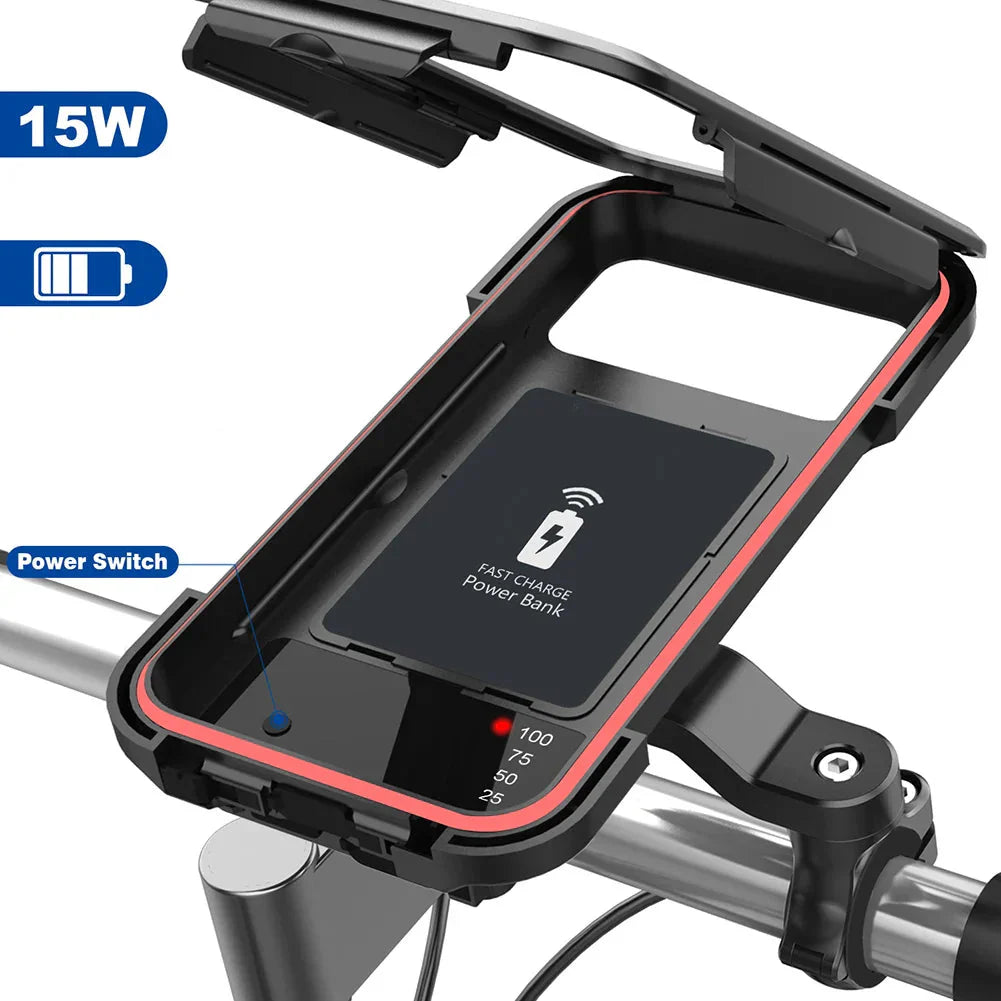 Cykelholder til Mobiltelefon med USB Oplader 9