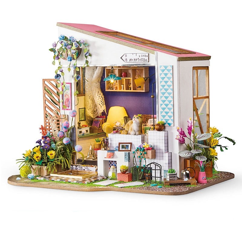 DIY Træ Miniature House Kit