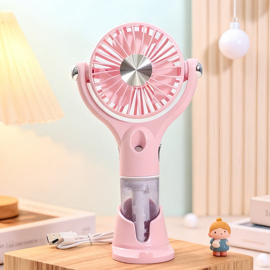 Dame Bærbar Ventilator med Sprayfunktion Ergonomisk Design 8