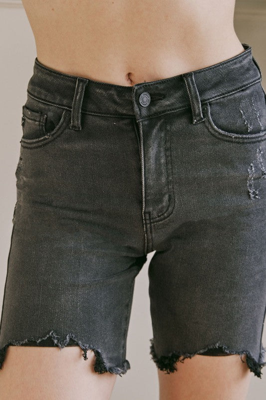 Dame Bermuda Shorts Høj Talje Sort 3