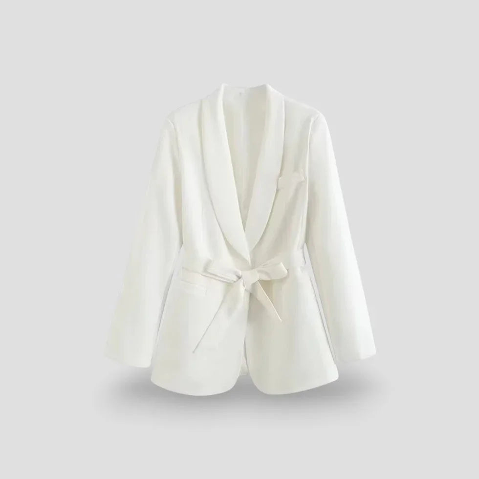 Dame Blazerjakke med Sjalkrave og Bælte 4