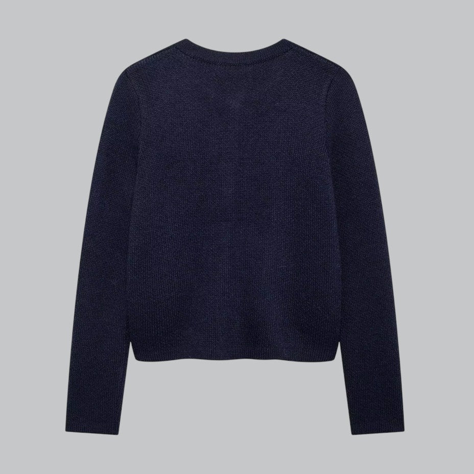 Dame Cardigan Med Guld Knapper Stilfuld Design 6