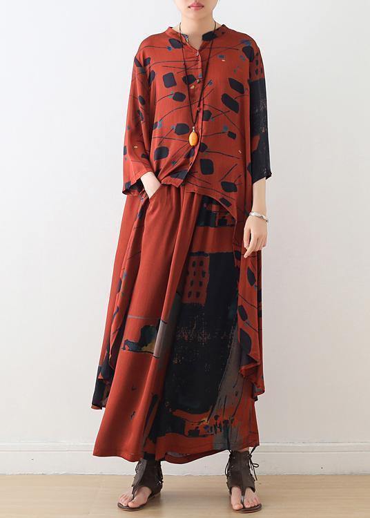 Dame Chiffon Sæt med Lang Krave og Tyndt Design 1