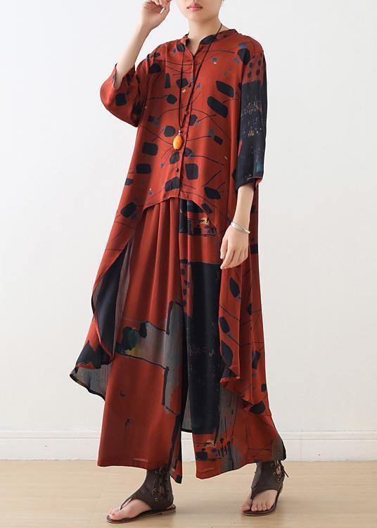 Dame Chiffon Sæt med Lang Krave og Tyndt Design 2