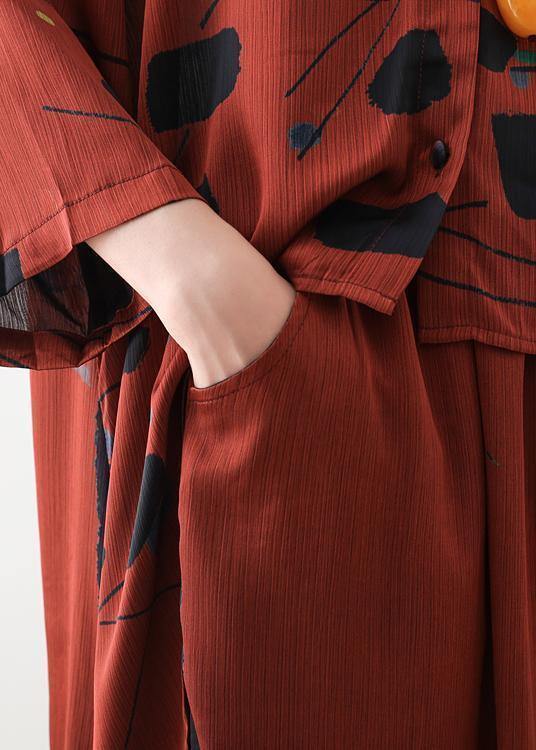 Dame Chiffon Sæt med Lang Krave og Tyndt Design 4