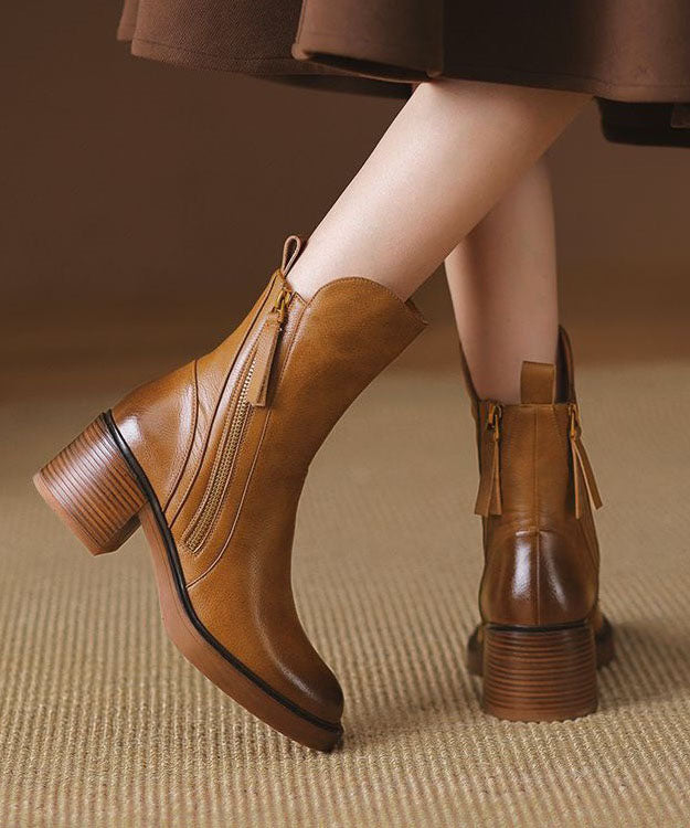 Dame Chunky Chelsea Støvler med Lynlås 3