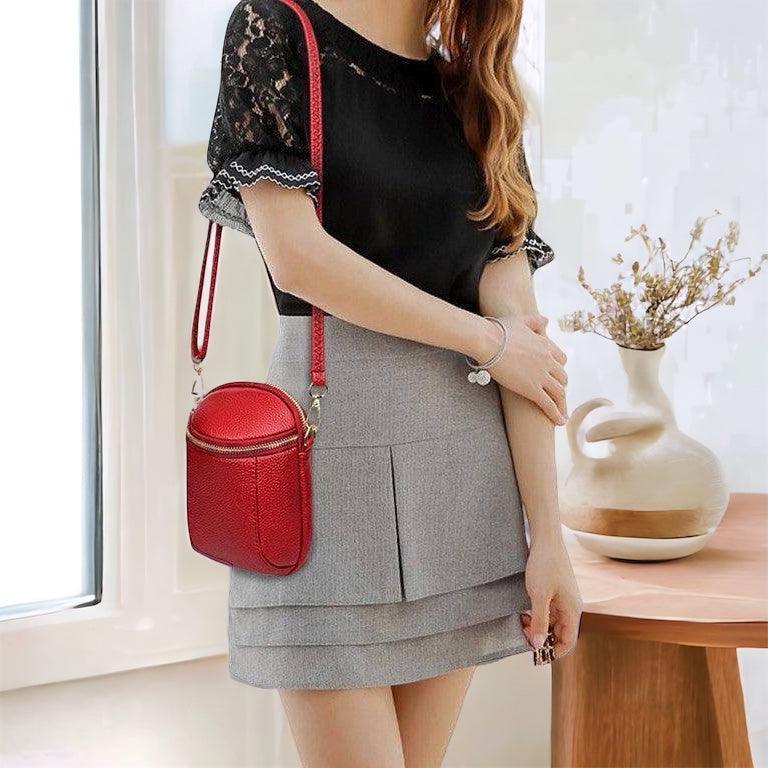 Dame Crossbody Taske Vegansk Læder Kompakt Design 6