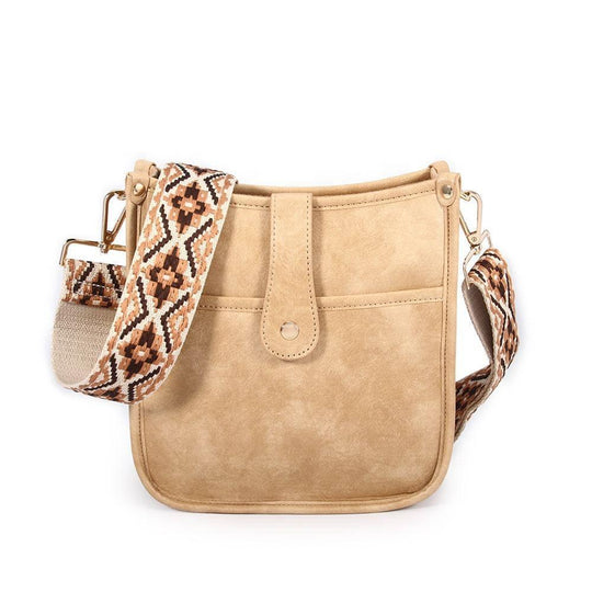 Dame Crossbody Taske med Guitarrem i Vegansk Læder - Justerbar Rem, Stilig og Funktionel 0