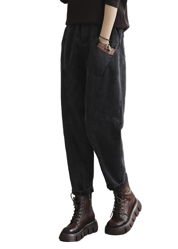 Dame Denim Bukser med Elastisk Talje og Lommer 1