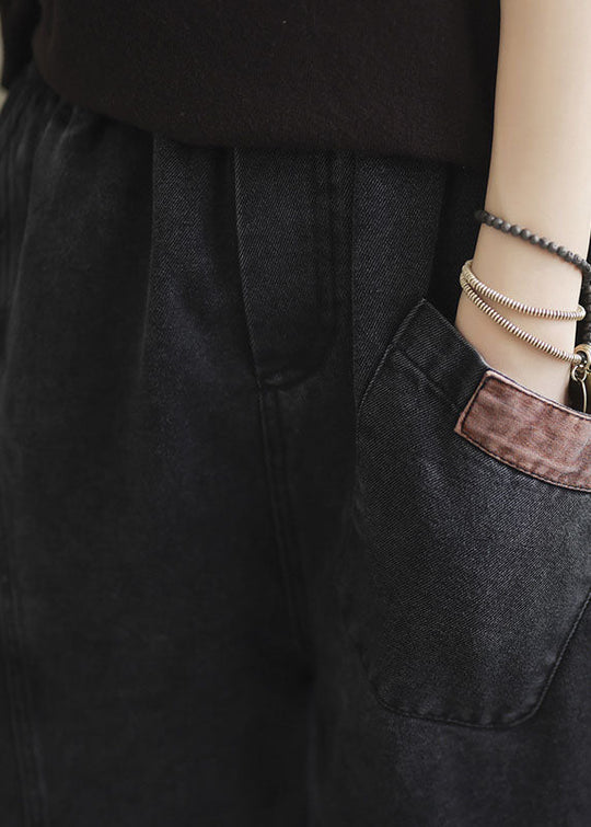 Dame Denim Bukser med Elastisk Talje og Lommer 4