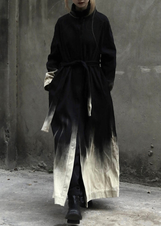 Dame Denim Frakke med Gradient Farve og Taljelommer 1