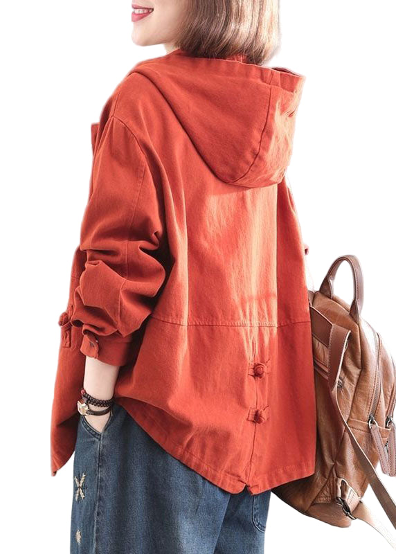 Dame Denim Frakke med Hætte og Kinesisk Knap 0