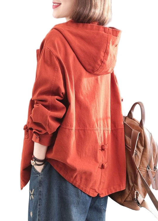 Dame Denim Frakke med Hætte og Kinesisk Knap 0