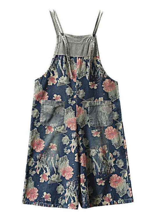 Dame Denim Romper med Patchwork Design 3
