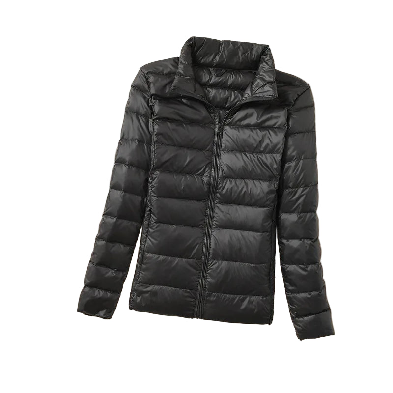 Dame Dunjakke Kort Quiltet Vinterjakke Puffer Parka 1