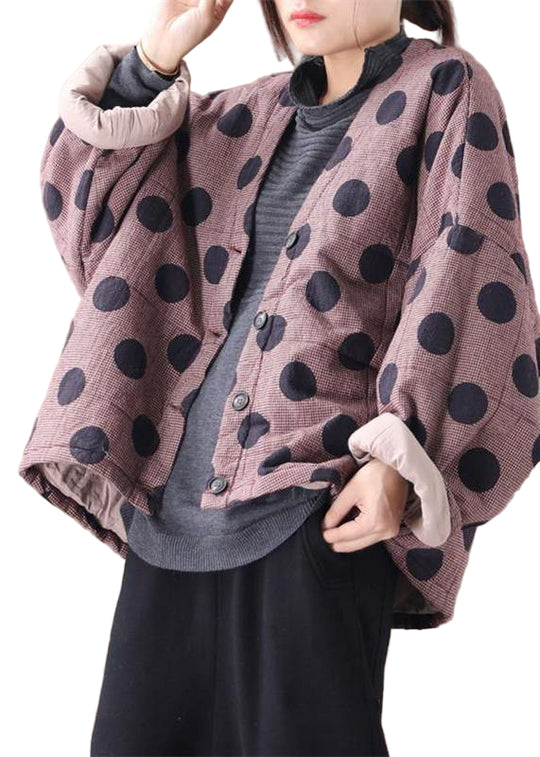 Dame Frakke V-Hals Button Down Rød Plaid 0